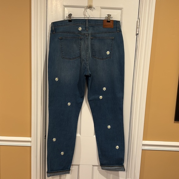 J Crew Women's Blue Jeans with Daisy Embroidery - Picture 6 of 8